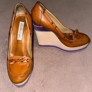 DIANA BROUSSARD Leather Platform WEDGES - Originally $695